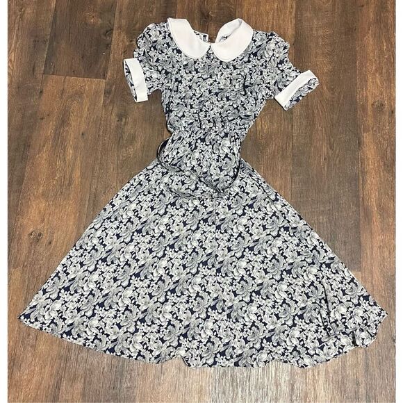 Liz Roberts Petite Vintage Lapels Cottagecore Prairie Dress - Picture 1 of 12